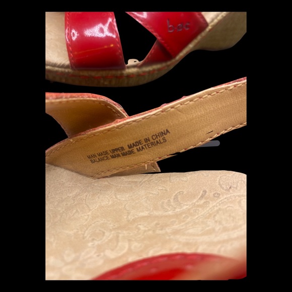 B.ø.c patent Cherry red wedge sandal - Picture 5 of 6